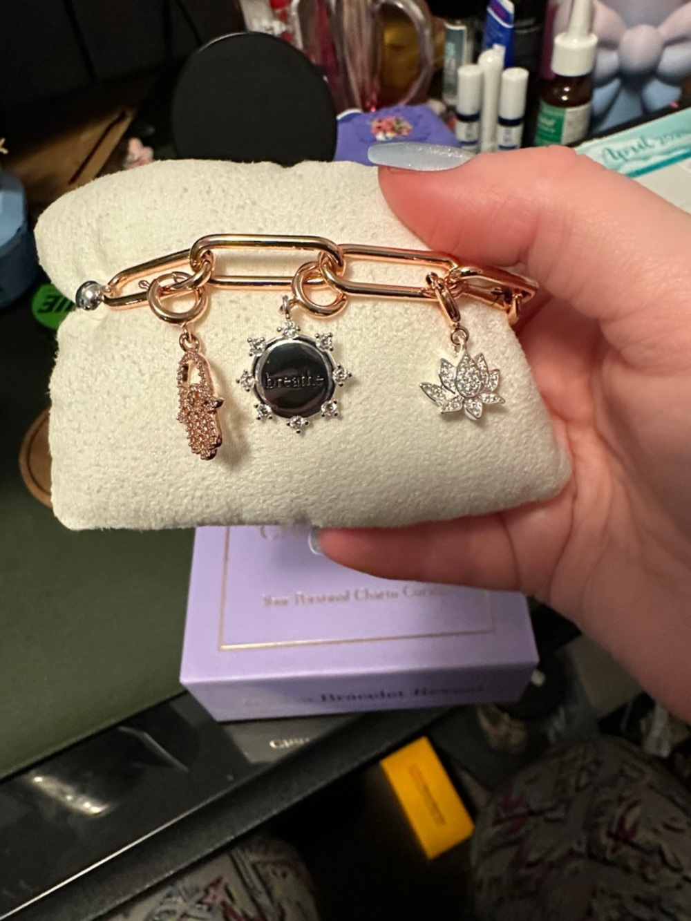 Bomb party bracelet with three removable charms